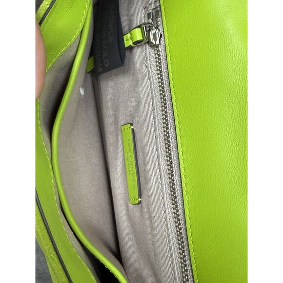 Tory Burch Mini Kira Bag Yellow Green Suede Crossbody Silver Chain - Picture 12 of 13